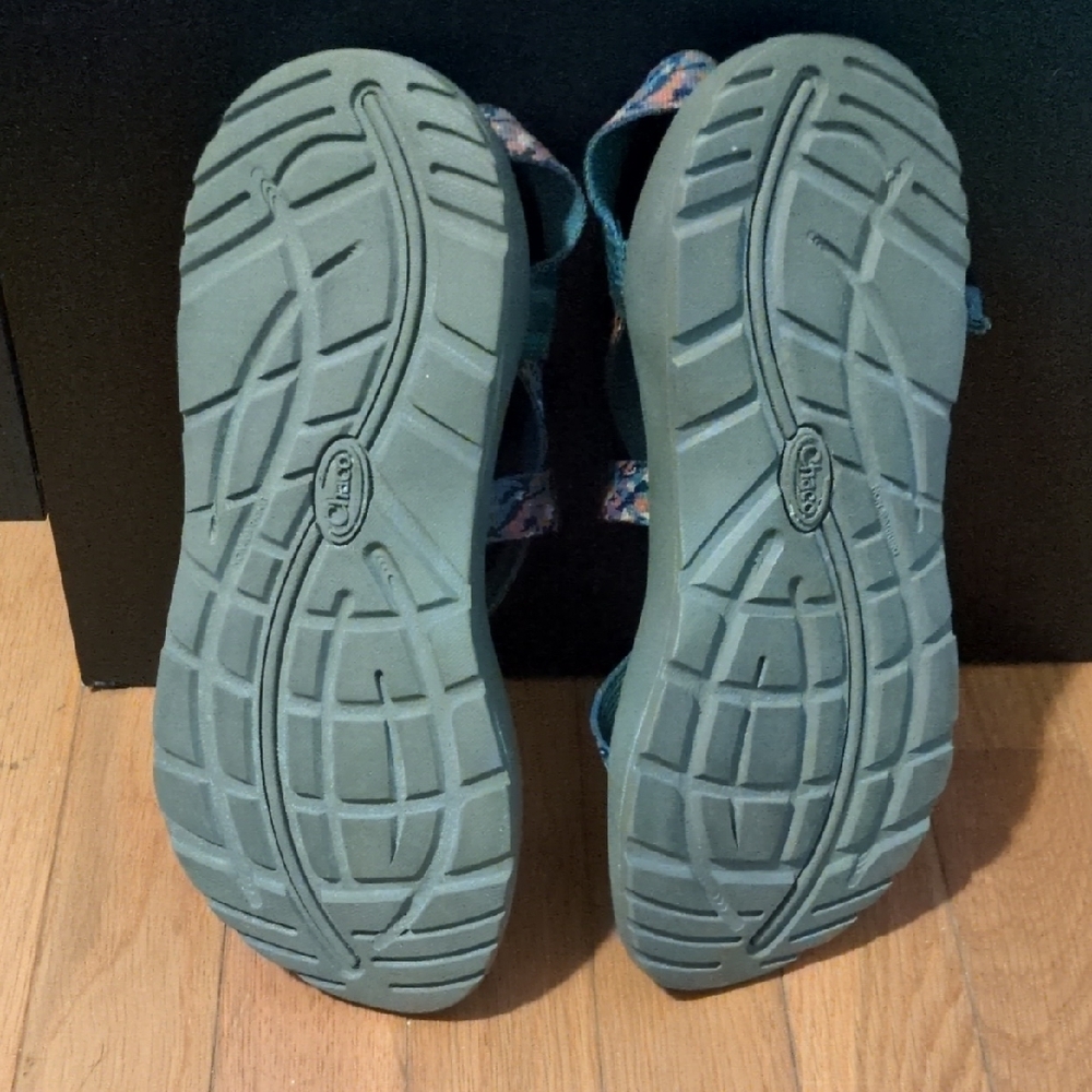 Chaco Women's Green and Pink Sandals - Picture 3 of 6